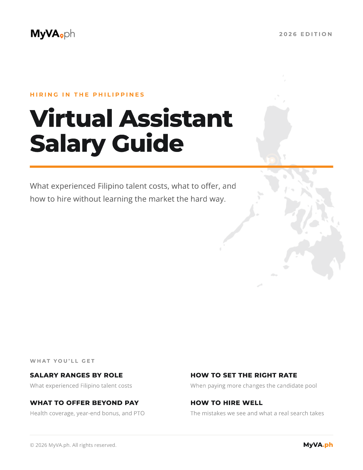Cover of the 2026 Virtual Assistant Salary Guide